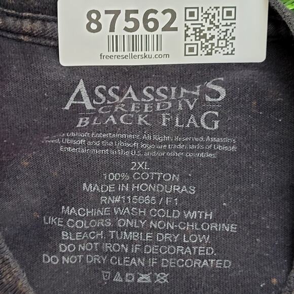 Assassins Creed Shirt XL 24x28 Baggy Bleached Black Flag - Picture 4 of 11